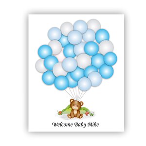 Baby bear Balloon Guestbook Baby Girl o Baby Boy Baby SHower Digital File