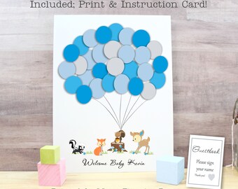 Woodland Baby Shower Guest Book Alternative balloon