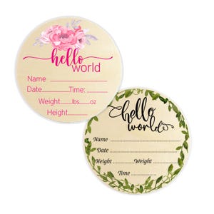 Hello Baby Sign hospital photo Announcement, Girl or Boy, Personalized Announcement, Welcome Plaque, Baby Shower Gift