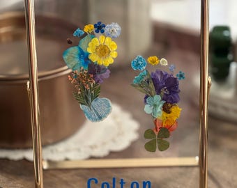 Custom Framed Baby Pressed Flower Footprint