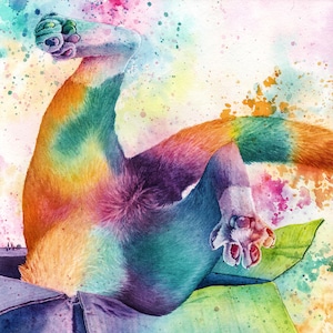 Improper Installation | Organic Systems Series | Colorful Cat Watercolor Print