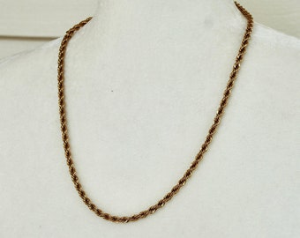 Vintage MONET Rope Chain Necklace Thick Chain Gold Tone 24" 1980's  // Vintage Designer Costume Jewelry