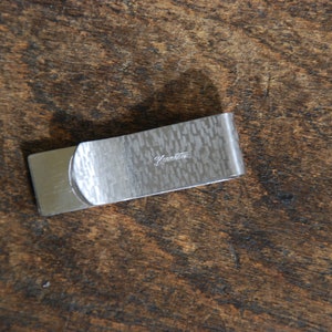 Vintage KREMENTZ Money Clip Brushed Silver Tone Rectangle Mid Century 1960's // Vintage Accessories image 5