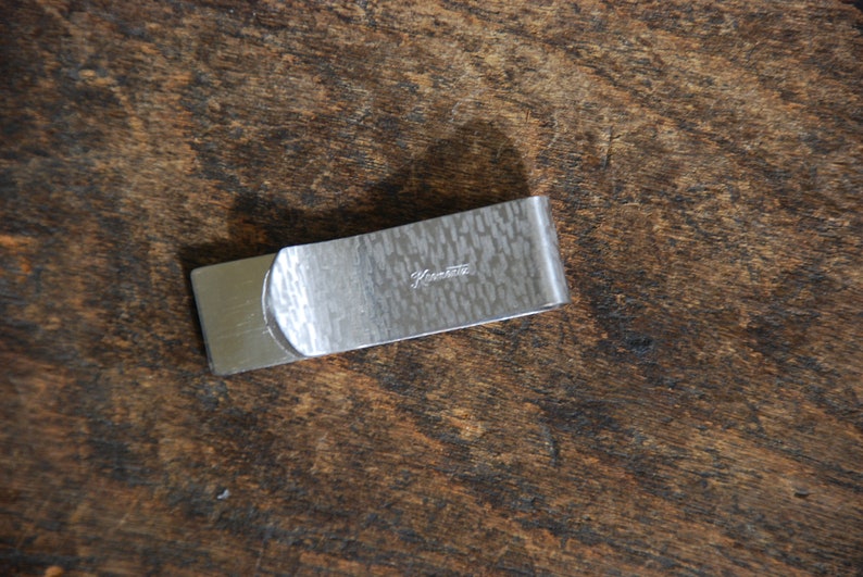 Vintage KREMENTZ Money Clip Brushed Silver Tone Rectangle Mid Century 1960's // Vintage Accessories image 5