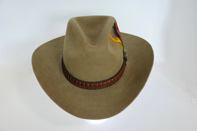 Vintage Stetson Cowboy Hat Unisex Light Brown 3x Beaver Felt Etsy