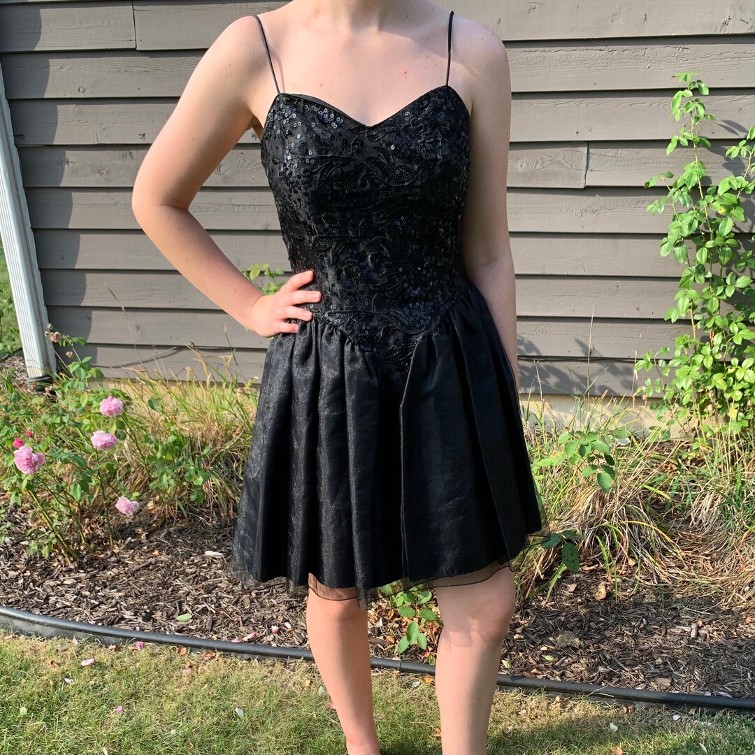 Vintage Jump Apparel Co. Dress Black Sequins Prom Party