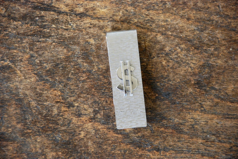 Vintage KREMENTZ Money Clip Brushed Silver Tone Rectangle Mid Century 1960's // Vintage Accessories image 7