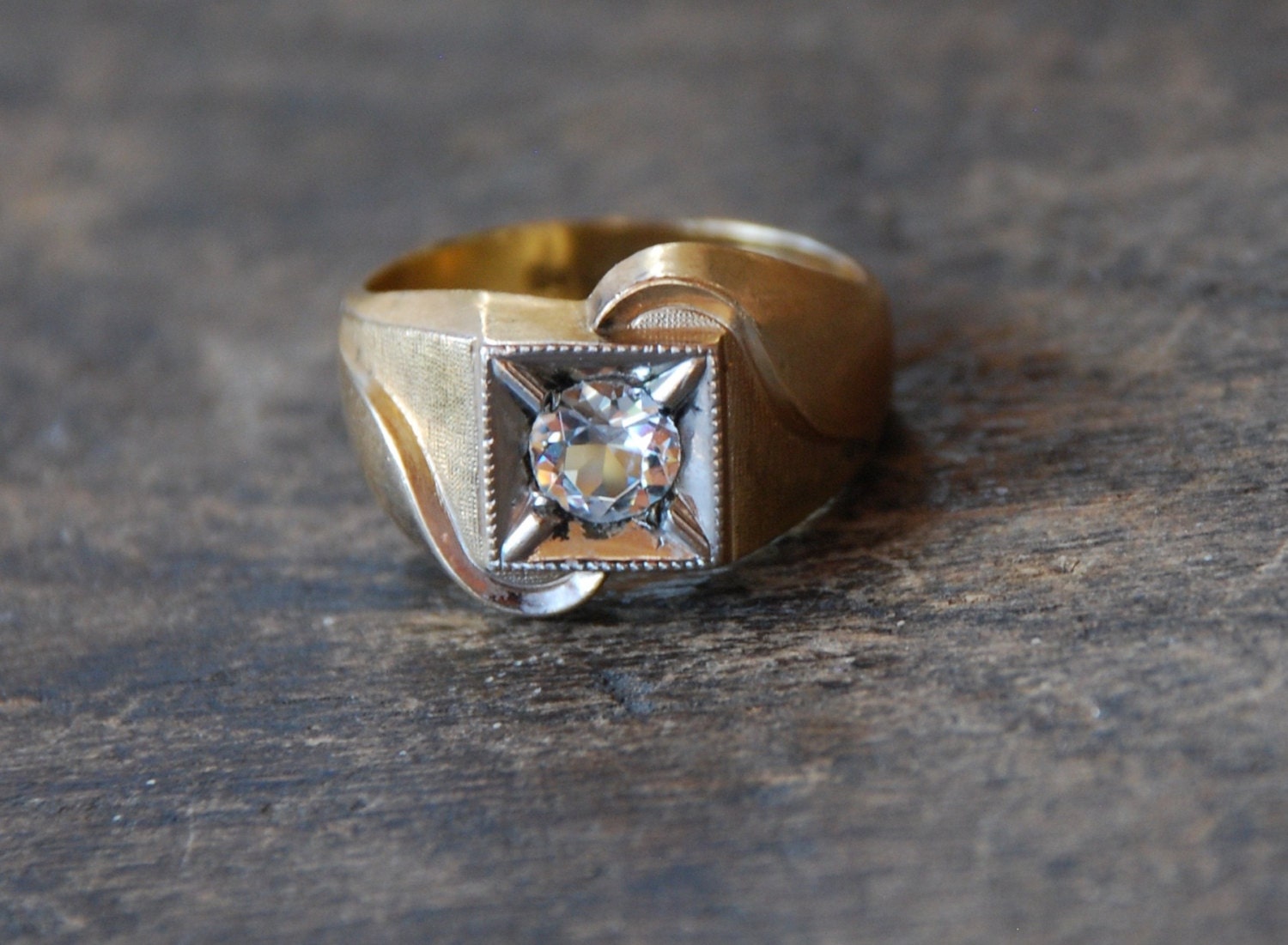【新品、本物、当店在庫だから安心】 Clark Vintage and Clear Filled Gold 10K Ring Coombs 13号未満