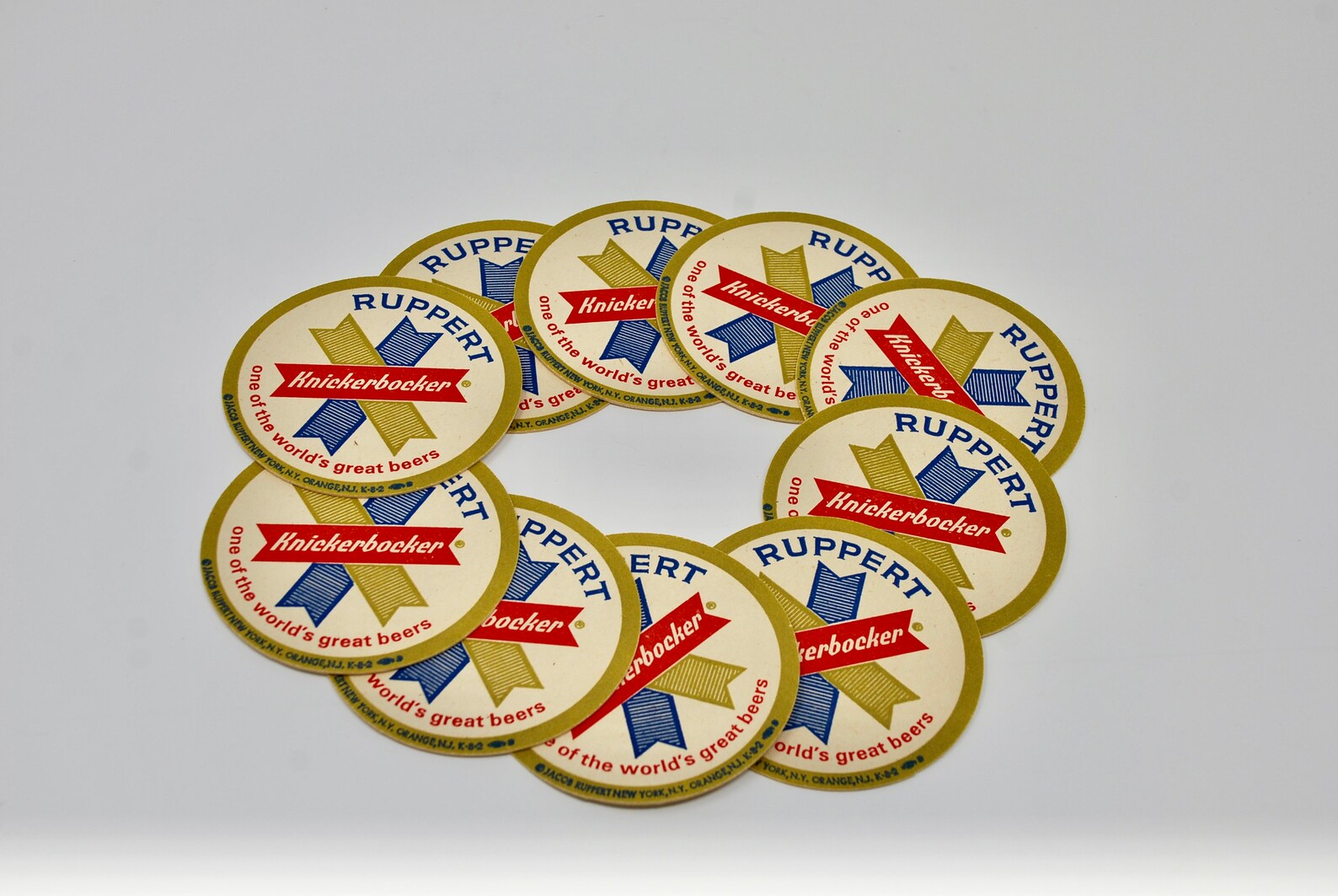 Vintage Beer Coasters Set of 10 Pressed Paper Jacob Ruppert Etsy