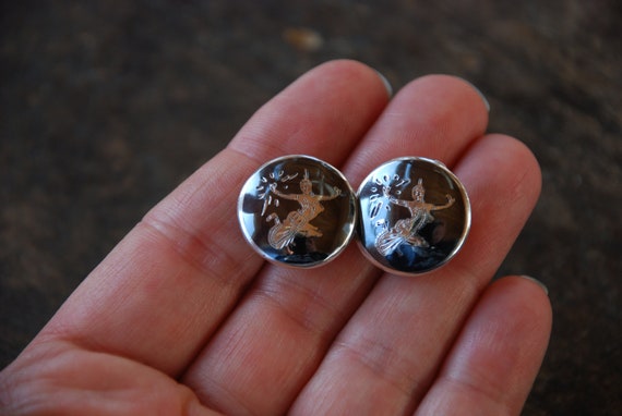 Vintage Siam Sterling Clip On Earrings 925 Sterli… - image 3