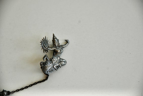 Vintage SIam Silver Collar Pin Sterling Silver Ra… - image 6