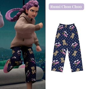Rumi Choo Choo Train Pajama Pants, Rumi Jinu Mira Zoey Kpop Demon Hunters Sleepwear, Gift For Kpop Lovers, Rumi Pajamas Pants, Couple Outfit