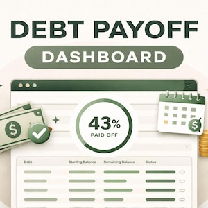 Debt Payoff Dashboard — Snowball Method Tracker | Instant Download