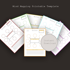 Mind Mapping Template | Printable Notes | Digital Notes | Study Notes | PDF | Digital Template | PDF