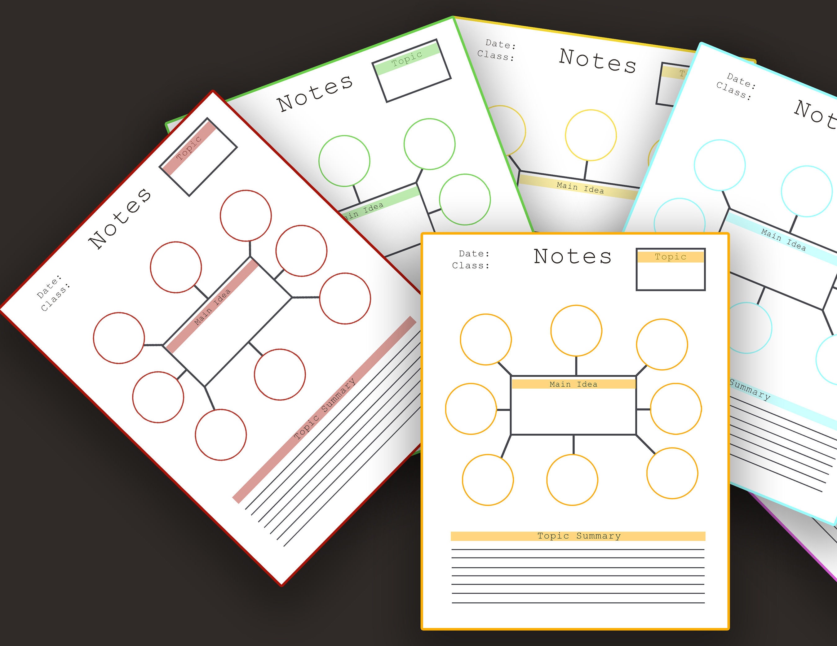 Mind Mapping Template | Printable Notes | Digital Notes | Study Notes ...