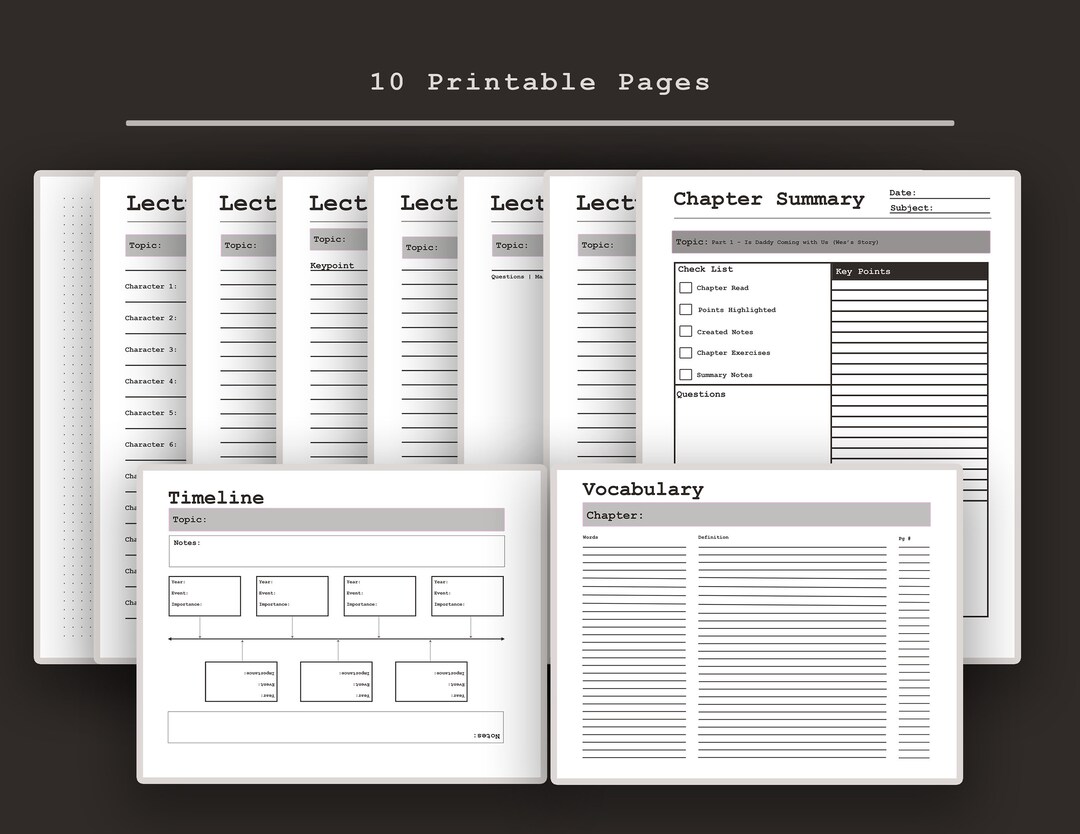 DIGITAL PDF - Note Taking Page Template | Digital Notes Template ...