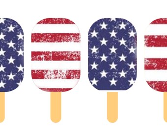 Patriotic 4th of July Popsicle's PNG Sublimation Design Download DTG printing - 4th of July, America, 'merica', T-shirt design,