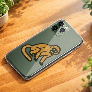 Woolly Monkey iPhone Case, Naive Vintage Style Protective Phone Cover