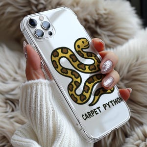 Naive Vintage Carpet Python Snake iPhone Case, Reptile Serpent Phone Cover, Python Lover Gift