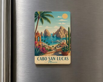 Imán para nevera de Cabo San Lucas, México, imán de recuerdo de Cabo San Lucas, imán de regalo para viajes a Baja California