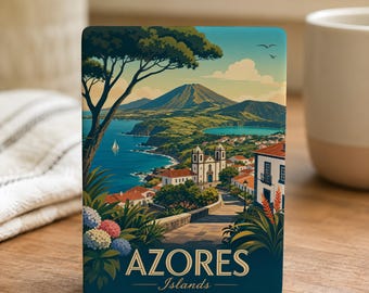 Azores Islands Fridge Magnet, Portugal Travel Souvenir, Azorean Island Keepsake, Atlantic Ocean Destination Magnet