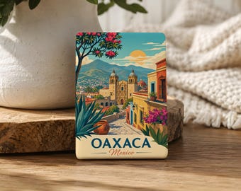 Imán para nevera de Oaxaca, México, imán de recuerdo de la ciudad de Oaxaca, recuerdo de viaje a México, imán para refrigerador con un lugar emblemático de Oaxaca