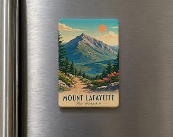 Imán para nevera del Monte Lafayette, recuerdo de las Montañas Blancas de New Hampshire, regalo de recuerdo de la cima de la montaña en la ruta de senderismo