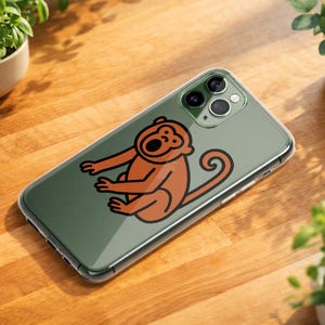 Naive Howler Monkey iPhone Case, Tropical Primate Wildlife Phone Cover