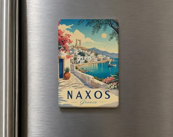 Naxos Greece Fridge Magnet, Naxos Island Souvenir Magnet, Greek Cyclades Travel Keepsake, Naxos Landmark Magnet