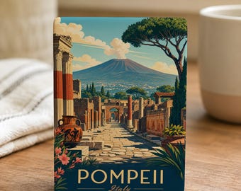 Pompeii Fridge Magnet, Ancient Roman Ruins Souvenir, Archaeology Travel Gift, Italy History Keepsake, Mount Vesuvius Landmark Magnet