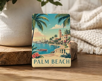 Palm Beach Florida Fridge Magnet, Palm Beach FL Souvenir Magnet, Coastal Beach Town Travel Keepsake Gift