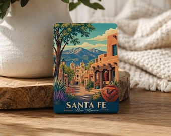 Santa Fe New Mexico Fridge Magnet, Santa Fe NM Souvenir Magnet, New Mexico Travel Gift, Santa Fe Landmark Keepsake Magnet