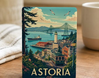 Imán para nevera de Astoria, Oregón, imán de recuerdo de Astoria, OR, regalo de viaje de la costa de Oregón, imán de recuerdo del noroeste del Pacífico