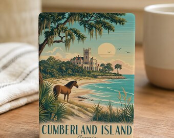 Cumberland Island Fridge Magnet, Georgia Coastal National Seashore Souvenir, Beach Dunes Marshes Wild Horses Travel Gift