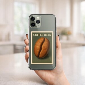Coffee Bean Phone Case, Vintage Poster Style Coffee Beans Design, Coffee Lover Gift, Cafe Theme Smartphone Case