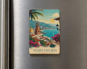 Puerto Vallarta Mexico Fridge Magnet, Puerto Vallarta Souvenir Magnet, Mexico Travel Gift, Puerto Vallarta Vacation Keepsake
