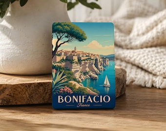 Bonifacio France Fridge Magnet, Corsica Coastal Town Souvenir, Mediterranean Travel Keepsake Magnet