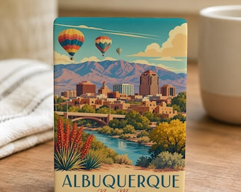 Albuquerque New Mexico Fridge Magnet, Albuquerque Souvenir Magnet, New Mexico Travel Gift, Albuquerque Landmark Magnet