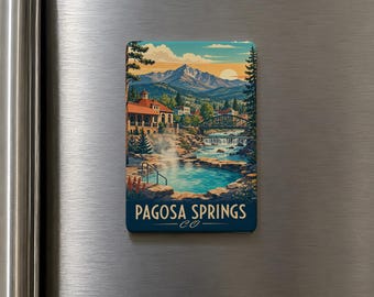 Pagosa Springs CO Fridge Magnet, Pagosa Springs Colorado Souvenir Magnet, Travel Gift, Colorado Mountain Town Keepsake Magnet