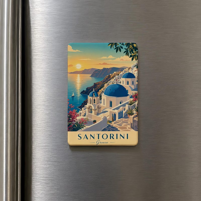 Santorini Fridge Magnets - Etsy