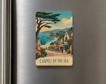Carmel-by-the-Sea California Fridge Magnet, Carmel CA Souvenir Magnet, Coastal Town Travel Keepsake Refrigerator Magnet