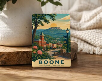 Boone North Carolina Fridge Magnet, Boone NC Souvenir Magnet, Blue Ridge Mountains Travel Gift, Appalachian Mountain Town Keepsake