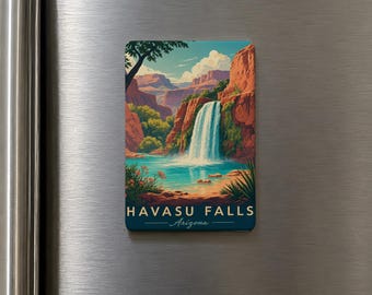 Imán para nevera de las cataratas Havasu, recuerdo de las cataratas Havasupai, imán de recuerdo de viaje del Gran Cañón de Arizona