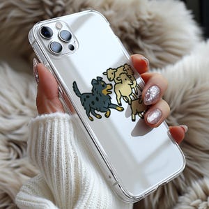 Miniature American Shepherd Dog iPhone Case, Vintage Aussie Running Field Phone Cover