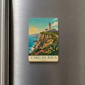 Cabo da Roca Fridge Magnet, Portugal Travel Souvenir, Cape Roca Landmark Keepsake, Sintra Coast Destination Magnet