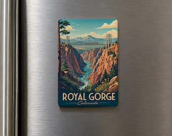 Royal Gorge Fridge Magnet, Colorado Canyon Bridge Souvenir Magnet, Scenic Travel Keepsake, Rocky Mountains Landmark Gift