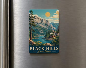 Black Hills Fridge Magnet, South Dakota Hills Souvenir Magnet, Black Hills Travel Keepsake, Mount Rushmore Area Magnet