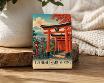 Fushimi Inari Shrine Fridge Magnet, Kyoto Japan Torii Gate Path Souvenir Magnet, Japanese Shrine Landmark Magnet
