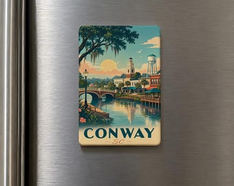 Conway SC Fridge Magnet, South Carolina Souvenir Magnet, Conway South Carolina Travel Gift, Coastal Carolina Keepsake Magnet