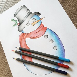 Snowman - Adult Coloring Page Printable